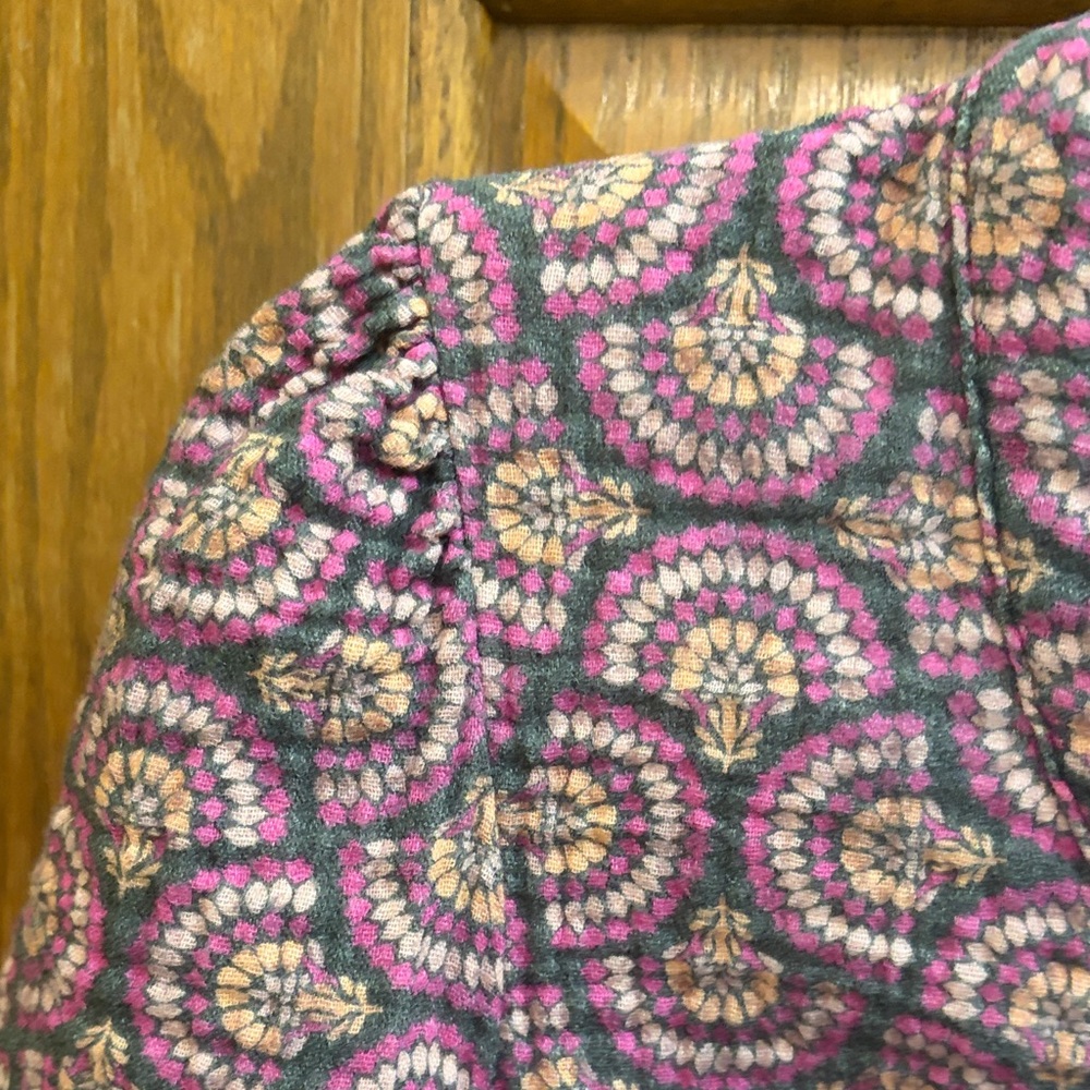 Marine Layer Multicolor Pattern Top Large Button … - image 3